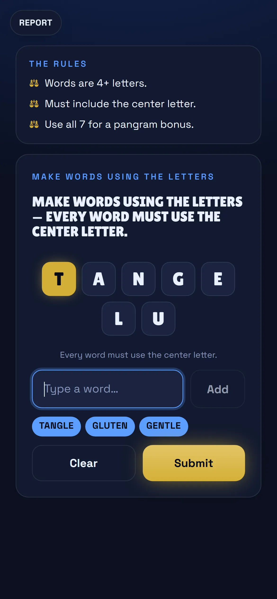 Spelling Bee on a player's phone